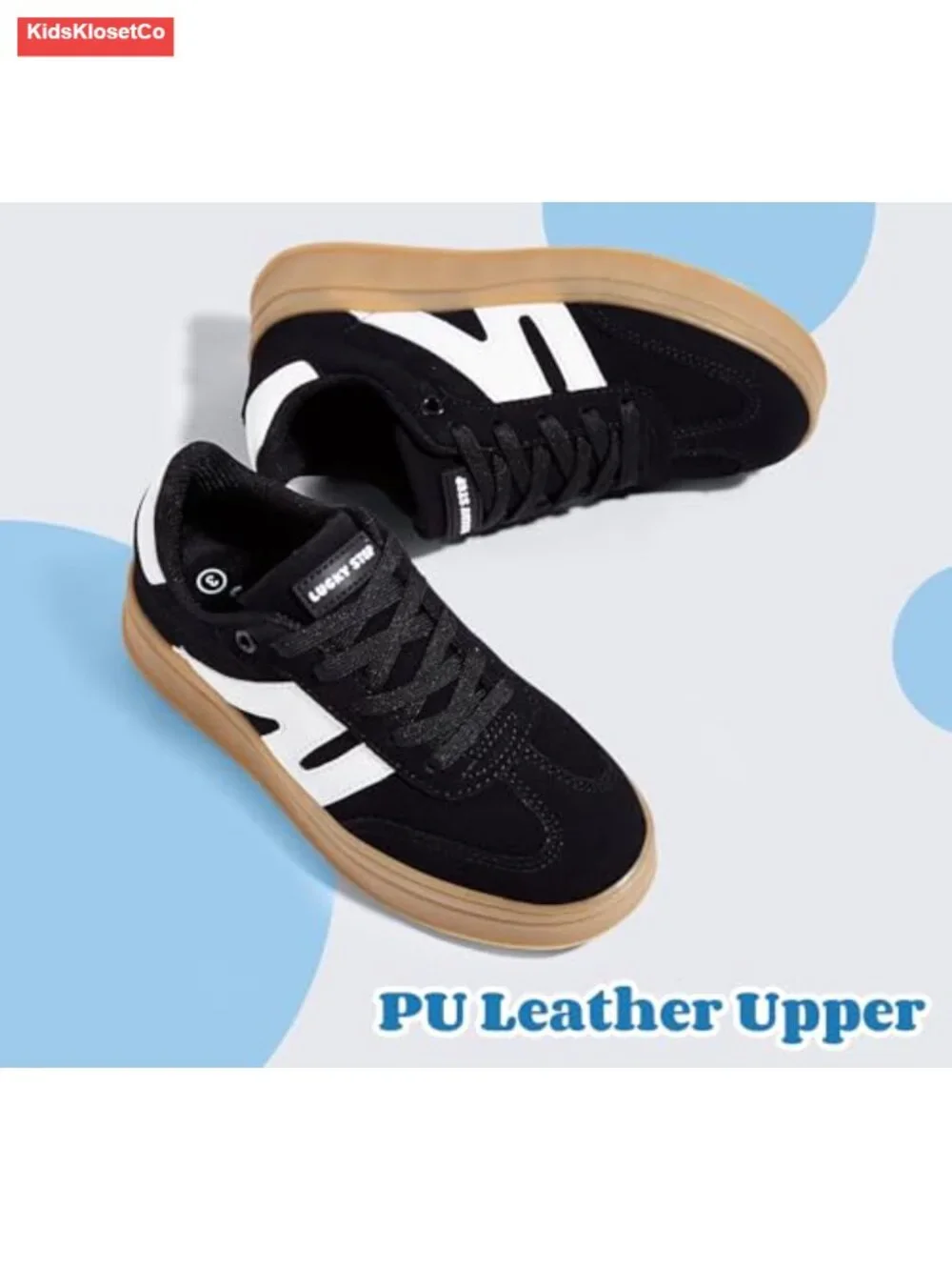 Boys Girls Platform Sneakers Chunky Casual Retro Lace Up Non Slip